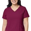 WonderWink Women's V-Neck 4 Pocket Solid Scrub Top -Silverts-shop 1 wk 6134 650