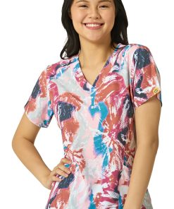 WonderWink Clearance Women's Aurora Print Scrub Top