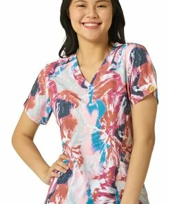 WonderWink Clearance Women's Aurora Print Scrub Top
