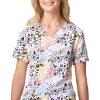 WonderWink Clearance Women's Been Spotted Print Scrub Top -Silverts-shop 1 wk 6157 printclearancebsd 650