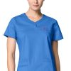 WonderWink Clearance Women's Patience Curved Notch Solid Scrub Top -Silverts-shop 1 wk 6208 clearance 650