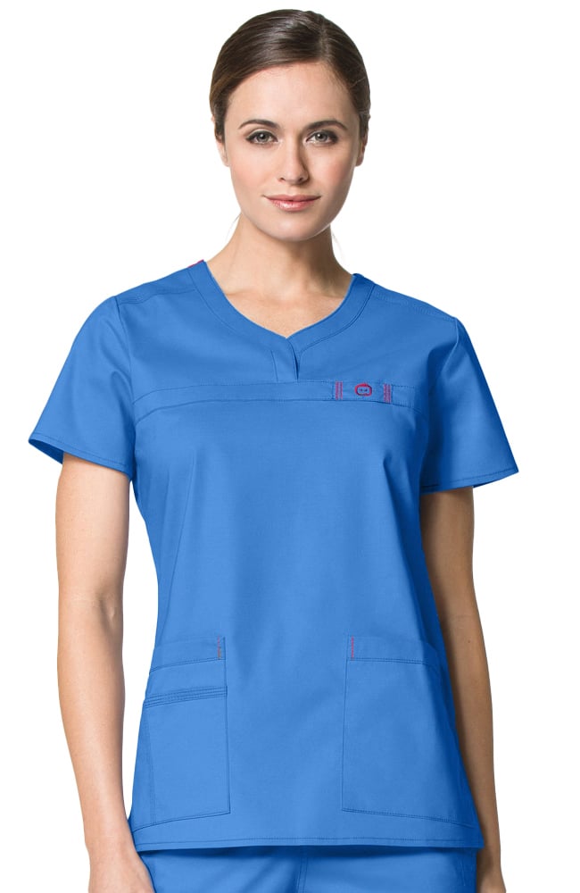 WonderWink Clearance Women's Patience Curved Notch Solid Scrub Top 3 WonderWink Clearance Women's Patience Curved Notch Solid Scrub Top