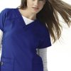 WonderWink Clearance Women's Sporty V-Neck Solid Scrub Top -Silverts-shop 1 wk 6214 clearance 650
