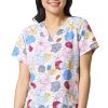 WonderWink Clearance Women's Petal Lined Print Scrub Top -Silverts-shop 1 wk 6257 printclearancepel 650