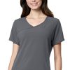WonderWink Women's Mock Wrap Solid Scrub Top -Silverts-shop 1 wk 6334 650
