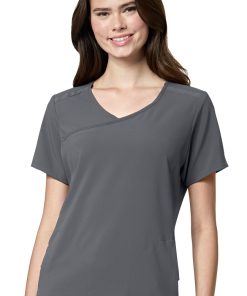 WonderWink Women's Mock Wrap Solid Scrub Top