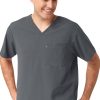 WonderWink Clearance Men's Knit Panel Solid Scrub Top 1 WonderWink Clearance Men's Knit Panel Solid Scrub Top -Silverts-shop 1 wk 6429 clearance 650