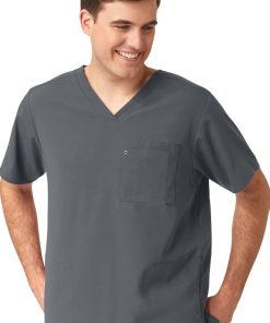 WonderWink Clearance Men's Knit Panel Solid Scrub Top