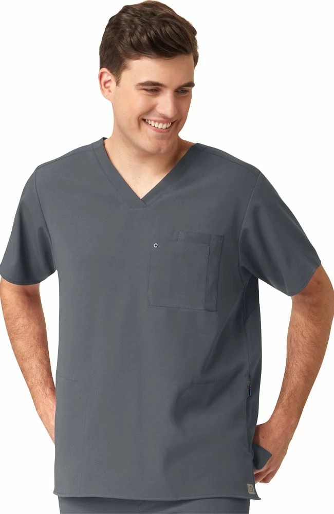 WonderWink Clearance Men's Knit Panel Solid Scrub Top