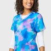 WonderWink Women's V-Neck 3 Pocket Twilight Print Scrub Top -Silverts-shop 1 wk 6657 printtwl 650