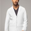 WonderWink Men's 34" Welt Pocket Lab Coat -Silverts-shop 1 wk 7172 whi 650
