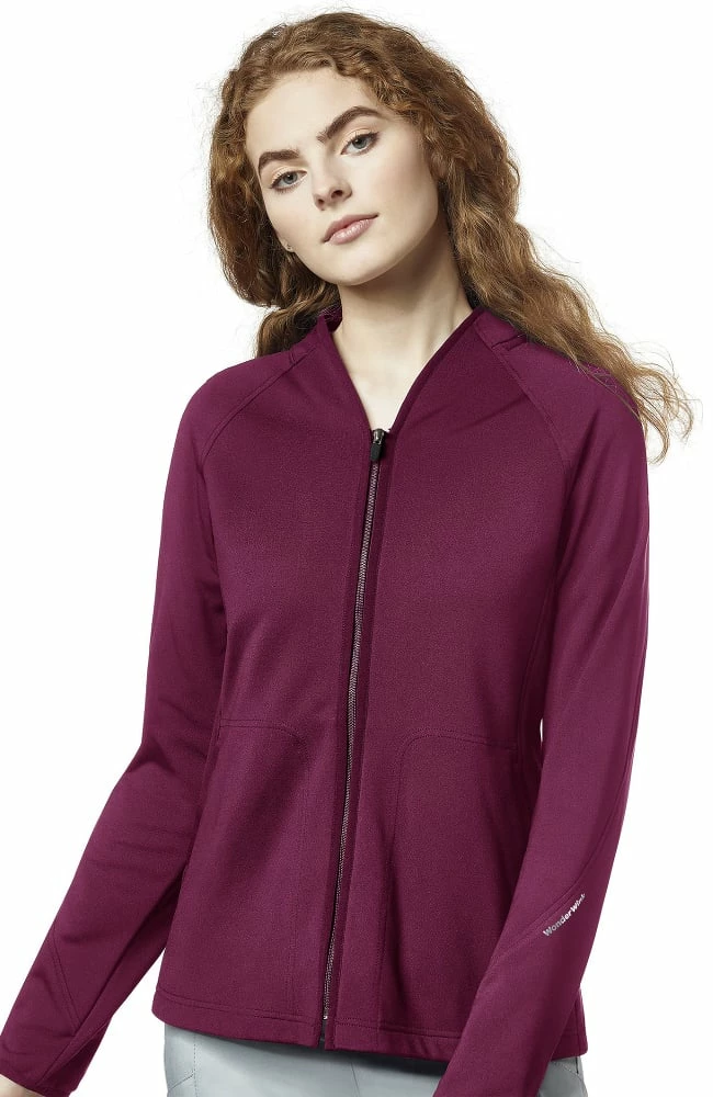 WonderFlex By Wonderwink Women's Fleece Solid Scrub Jacket