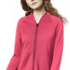 Clearance WonderFlex By Wonderwink Women's Fleece Solid Scrub Jacket -Silverts-shop 1 wk 8209 clearancecor 650