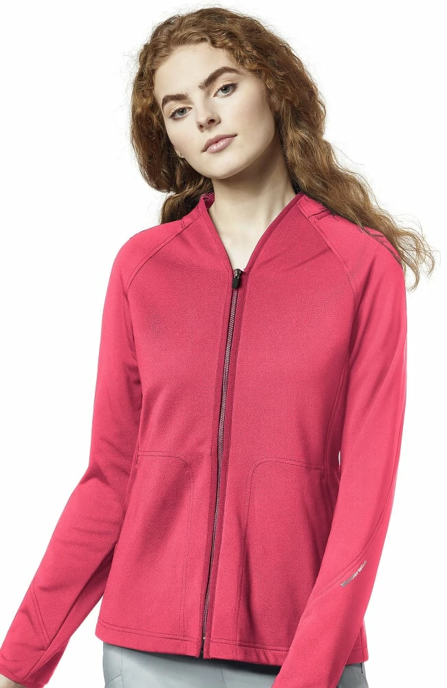 Clearance WonderFlex By Wonderwink Women's Fleece Solid Scrub Jacket