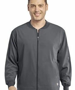 WonderWink Clearance Men's Zip-Up Bomber Solid Scrub Jacket