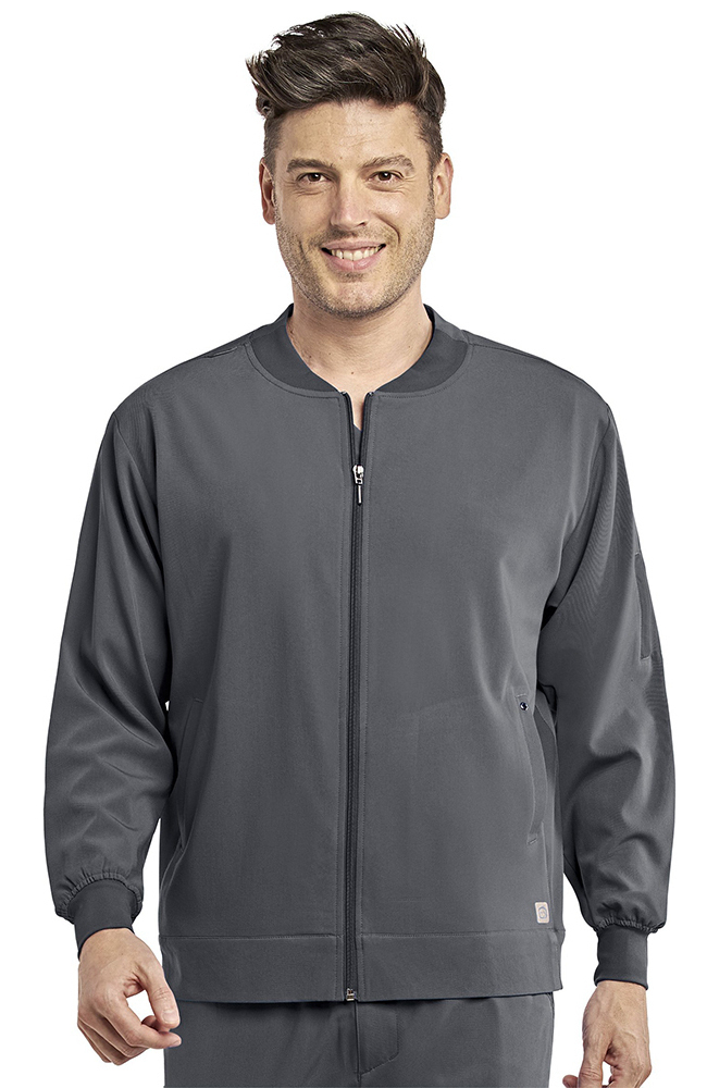 Clearance Men's Zip-Up Bomber Solid Scrub Jacket WonderWink Clearance Men's Zip-Up Bomber Solid Scrub Jacket -Silverts-shop 1 wk 8229 clearance 650