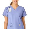 Carhartt Women's V-Neck 5 Pocket Scrub Top -Silverts-shop 1 wk c12113 650