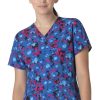 Carhartt Women's V-Neck Geo Blooms Print Scrub Top -Silverts-shop 1 wk c12114 printgeb 650