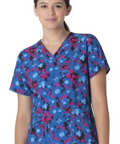 Carhartt Women's V-Neck Geo Blooms Print Scrub Top