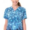 Carhartt Clearance Women's Indigo Country Print Scrub Top 2 Carhartt Clearance Women's Indigo Country Print Scrub Top -Silverts-shop 1 wk c12614 printclearanceigc 650