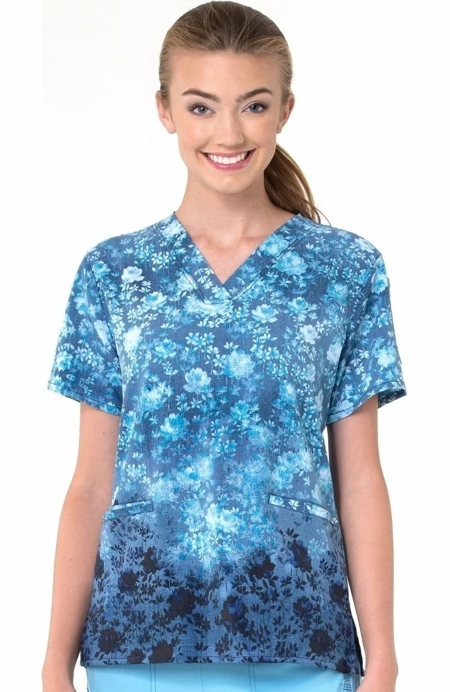 Carhartt Clearance Women's Indigo Country Print Scrub Top