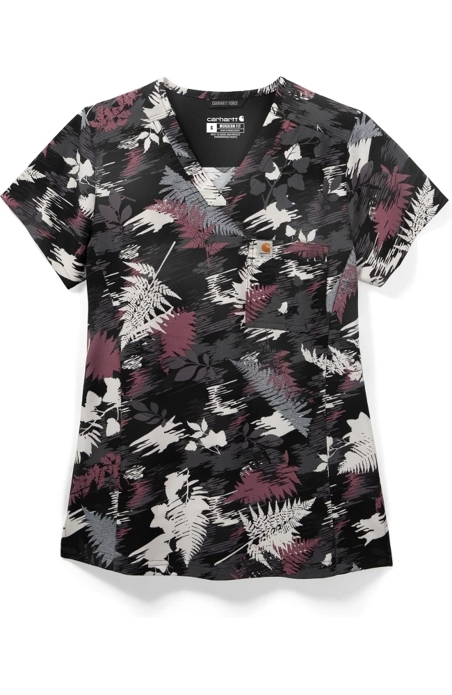 Carhartt Clearance Women's Tuck In Fall Foliage Print Scrub Top