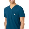 Carhartt Men's Tuck In Zipper Pocket Scrub Top -Silverts-shop 1 wk c15137 650