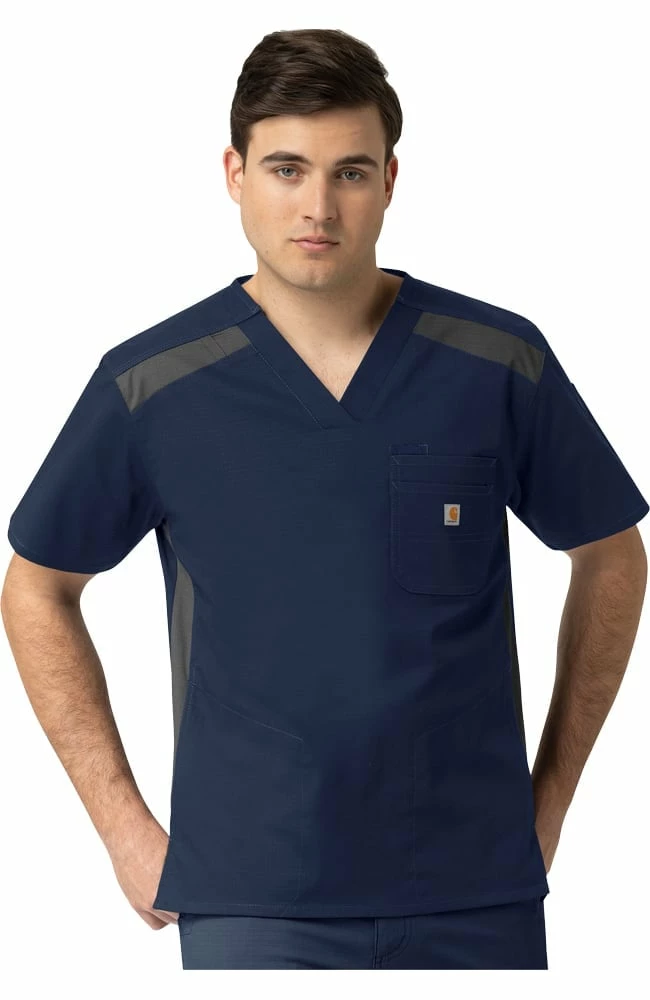 Carhartt Clearance Men's 2-Tone 6 Pocket Solid Scrub Top