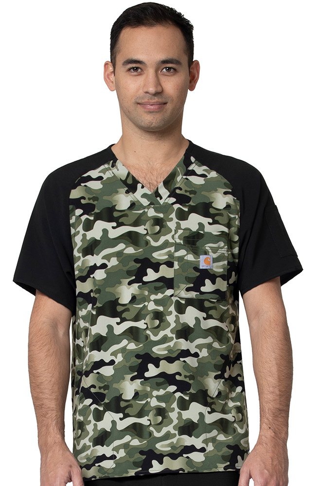 Men's Ombre Camo Basil Print Scrub Top Carhartt Men's Ombre Camo Basil Print Scrub Top -Silverts-shop 1 wk c16114 printocb 650