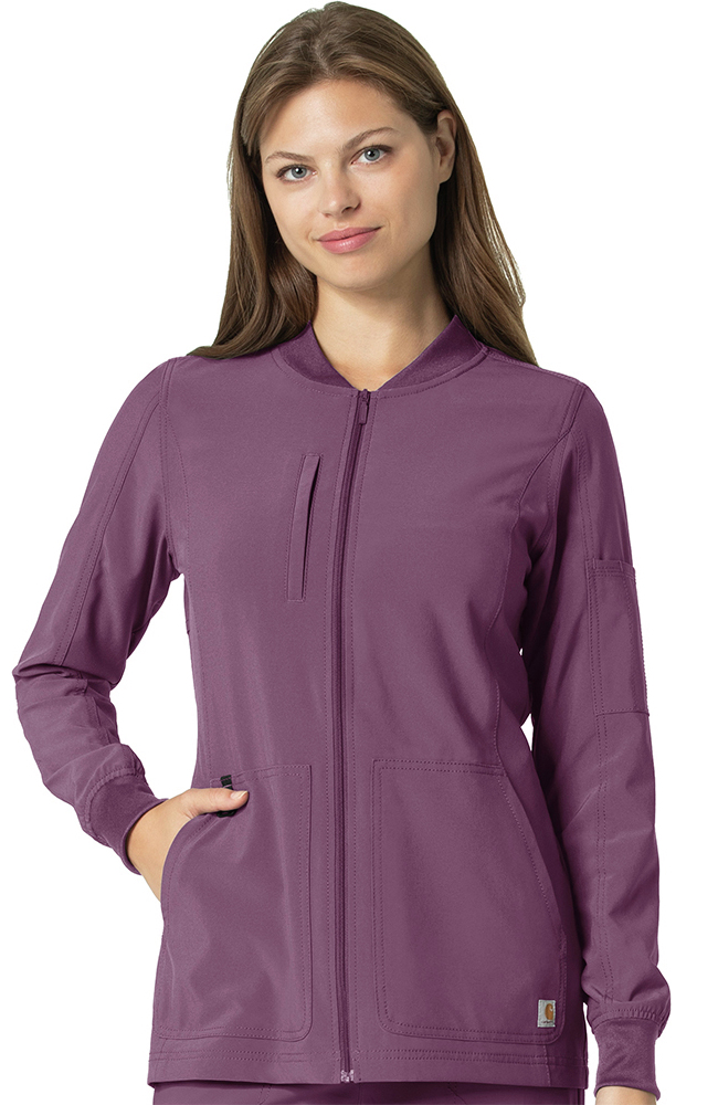 Carhartt Women's Zip Front Utility Solid Scrub Jacket 3 Carhartt Women's Zip Front Utility Solid Scrub Jacket