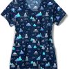 Zoe And Chloe Clearance Women's Snow Caps Print Scrub Top -Silverts-shop 1 wk z12213 printclearanceswc 650