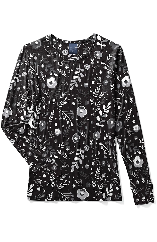 Zoe And Chloe Clearance Women's Moody Blossoms Print Underscrub T-Shirt