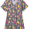 Zoe And Chloe Clearance Women's Mock Wrap Aloha Summer Print Scrub Top 2 Zoe And Chloe Clearance Women's Mock Wrap Aloha Summer Print Scrub Top -Silverts-shop 1 wk z14202 printclearanceaos 650