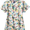 Zoe And Chloe Clearance Women's Mock Wrap All Smiles Print Scrub Top 2 Zoe And Chloe Clearance Women's Mock Wrap All Smiles Print Scrub Top -Silverts-shop 1 wk z14202 printclearanceasm 650