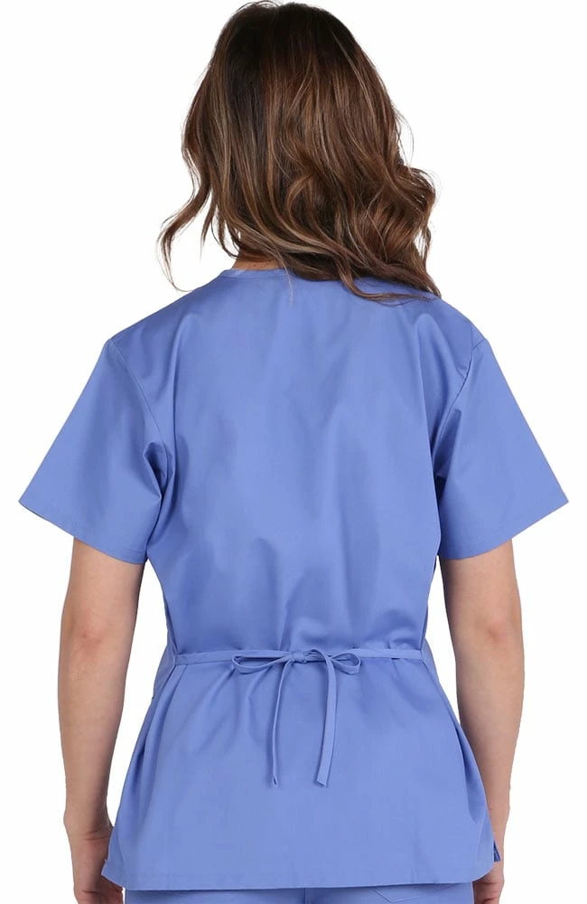 AllHeart Clearance Women's Mock Wrap Solid Scrub Top - Image 2