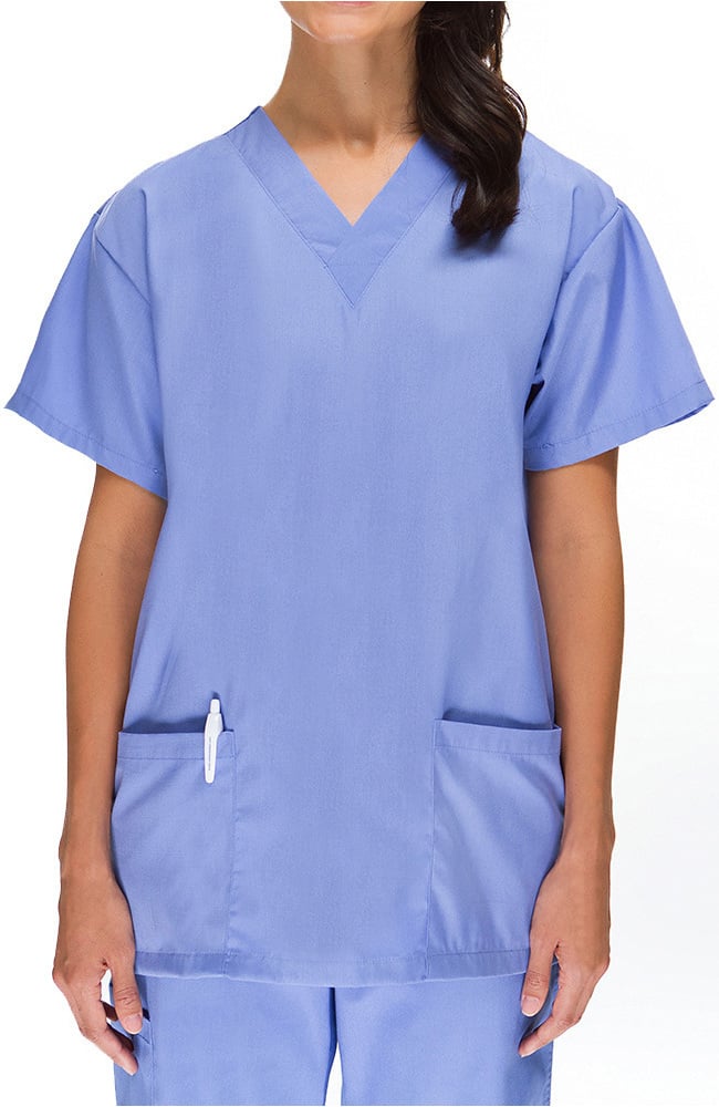 Clearance Basics By Allheart Women's V-Neck Scrub Top & Elastic Waist Scrub Pant Set 4 Clearance Basics By Allheart Women's V-Neck Scrub Top & Elastic Waist Scrub Pant Set - Image 2