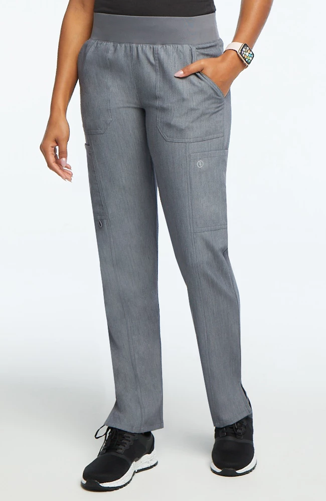 AllHeart Clearance Women's V-Neck Solid Scrub Top & Yoga Scrub Pant Set - Image 2