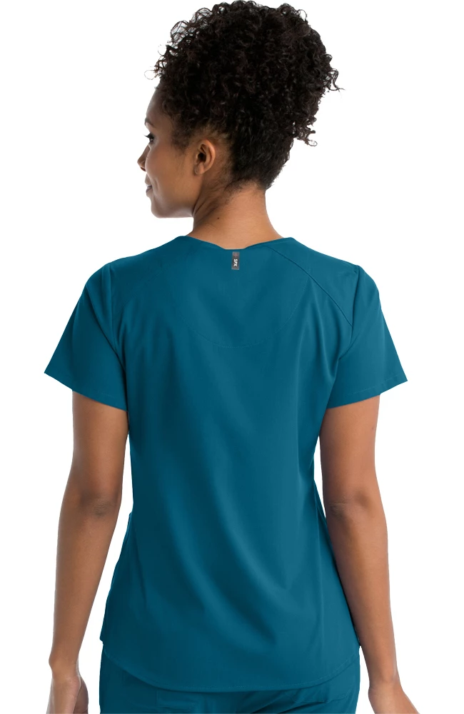 Grey's Anatomy Women's Solid Scrub Top & Track Cargo Scrub Pant - Image 2