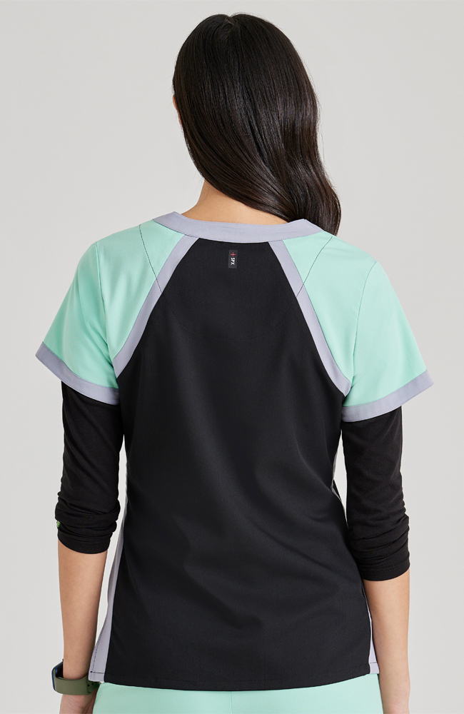 Women's Tri-Color V-Neck Solid Scrub Top Grey's Anatomy Women's Tri-Color V-Neck Solid Scrub Top -Silverts-shop 2 bc 41435 650