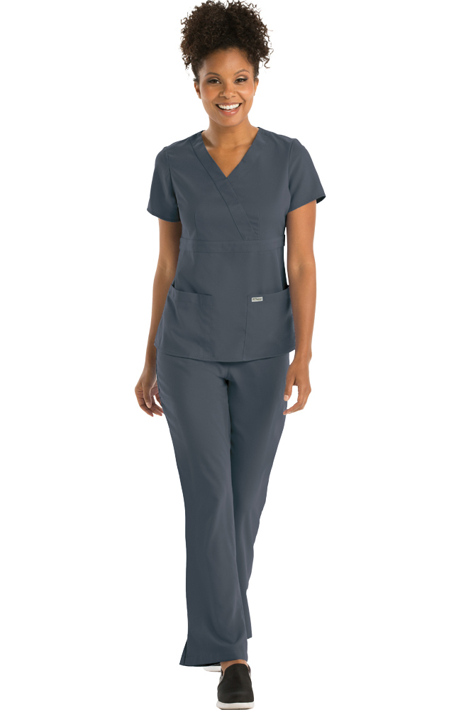 Clearance Women's Mock Wrap Solid Scrub Top Grey's Anatomy Clearance Women's Mock Wrap Solid Scrub Top -Silverts-shop 2 bc 4153 clearance 650