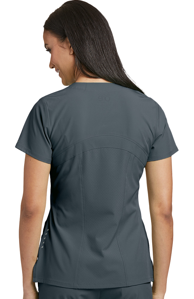 Clearance Women's V-Neck Perforated Side Panel Solid Scrub Top Barco One Clearance Women's V-Neck Perforated Side Panel Solid Scrub Top -Silverts-shop 2 bc 5106 clearance 650
