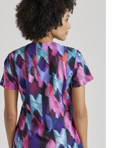 Barco One Clearance Women's Soft Brilliance Print Scrub Top -Silverts-shop 2 bc 5107 printclearance 650 1