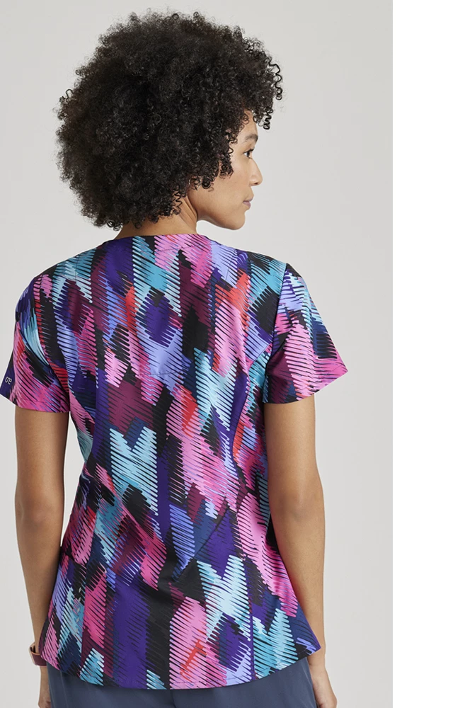 Barco One Clearance Women's Soft Brilliance Print Scrub Top - Image 2