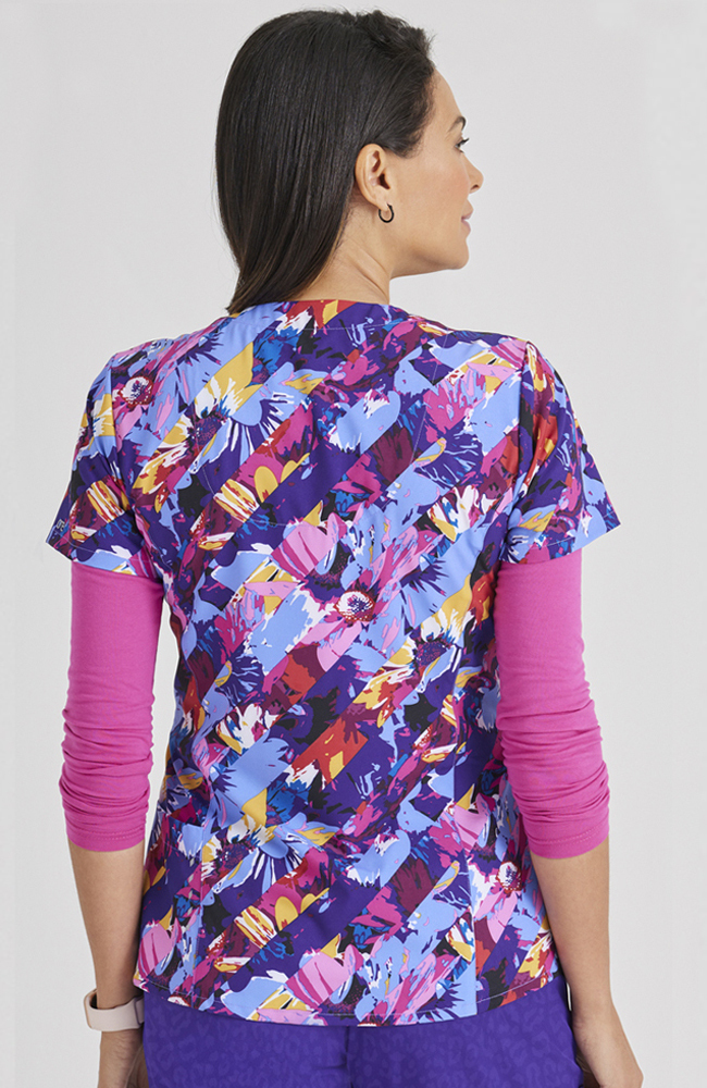 Clearance Women's Celebration Print Scrub Top Barco One Clearance Women's Celebration Print Scrub Top -Silverts-shop 2 bc 5107 printclearance 650