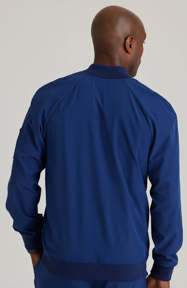 Barco One Men's Warm-Up Bomber Solid Scrub Jacket - Image 2