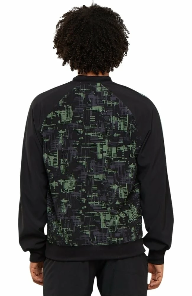 Cherokee Clearance Men's Zip Front Abstract Print Scrub Jacket - Image 2