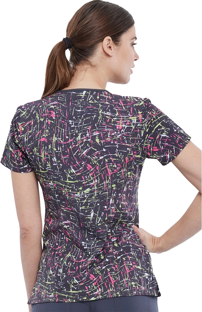 Cherokee Clearance Women's From Scratch Print Scrub Top - Image 2