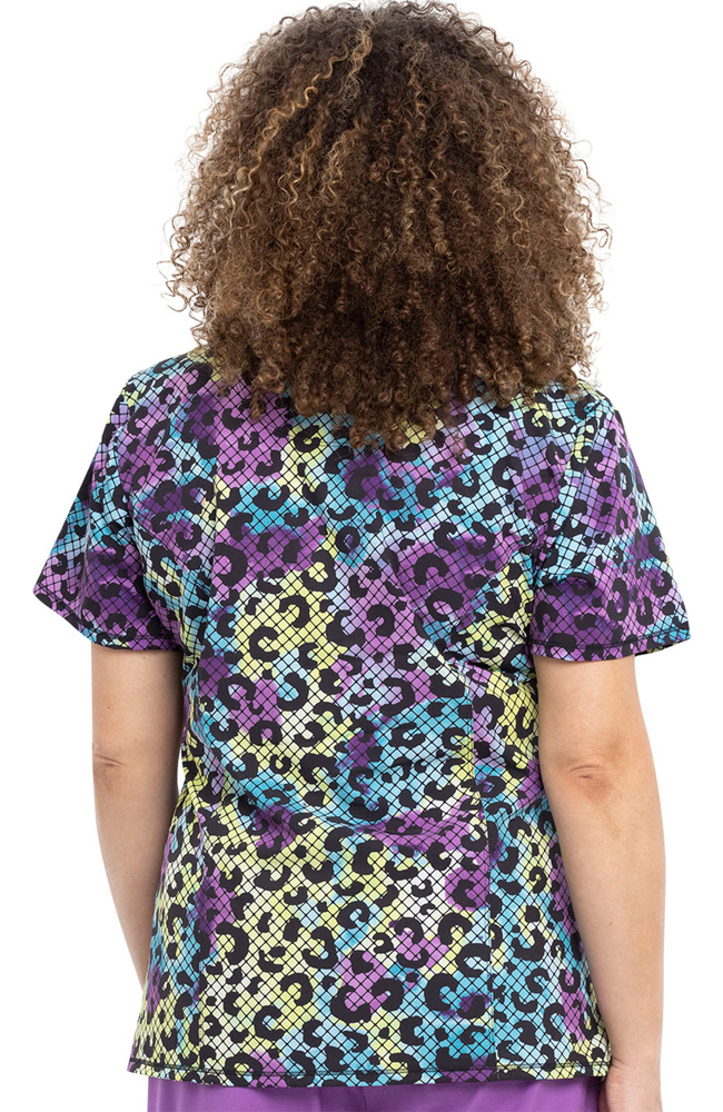 Cherokee Clearance Women's Wild Mesh Print Scrub Top 4 Cherokee Clearance Women's Wild Mesh Print Scrub Top - Image 2