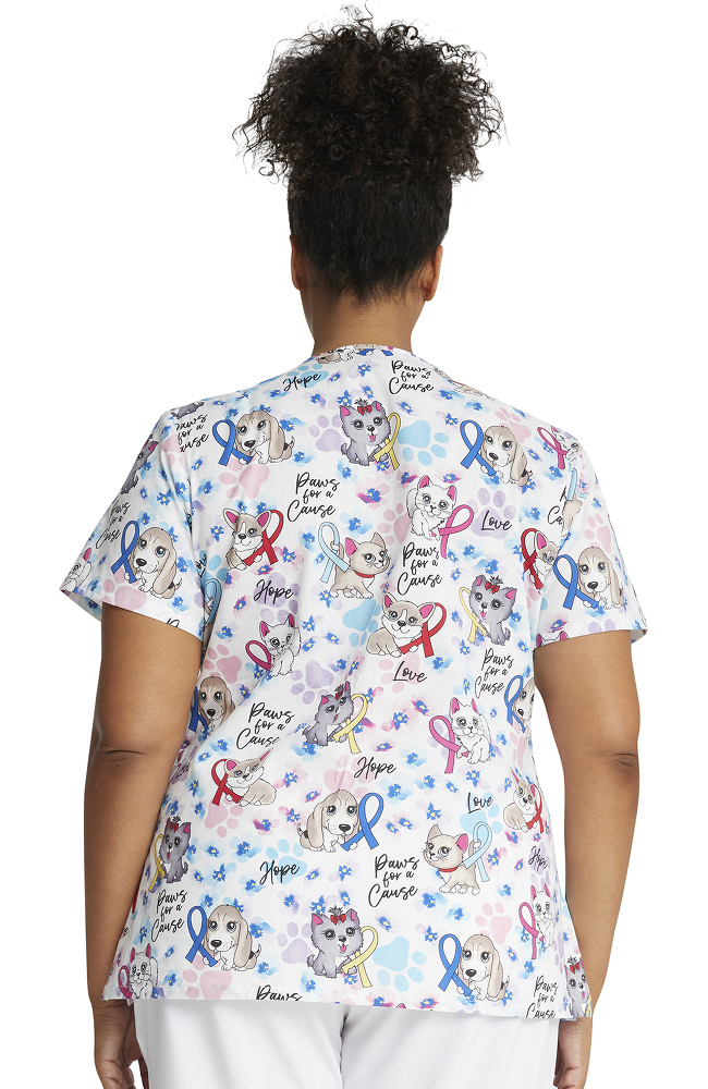 Clearance Women's Paws For A Cause Print Scrub Top Cherokee Clearance Women's Paws For A Cause Print Scrub Top -Silverts-shop 2 ck ck616 printclearance 650 1