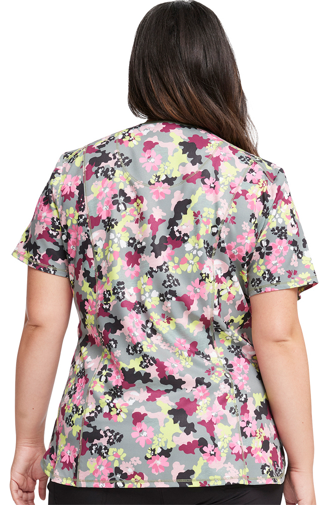 Women's Floral Camotion Print Scrub Top Cherokee Women's Floral Camotion Print Scrub Top -Silverts-shop 2 ck ck634 print 650